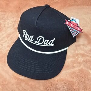 Burlebo Rad Dad Snapback Hat Black Rope Cap Embroidered Mens NEW